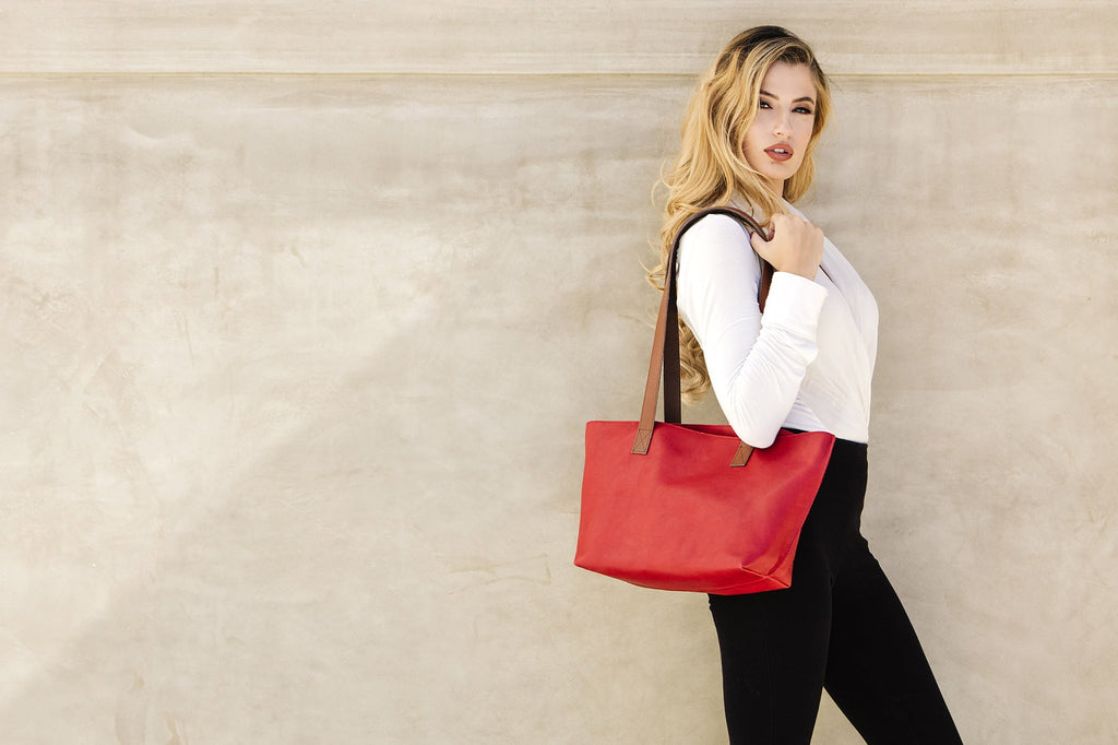 Perfect Leather Tote Red