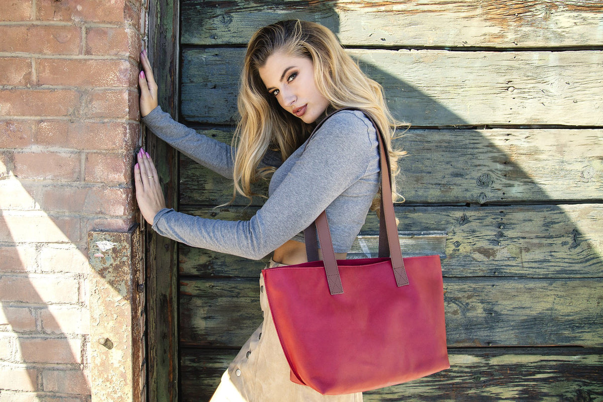 Perfect Leather Tote Red