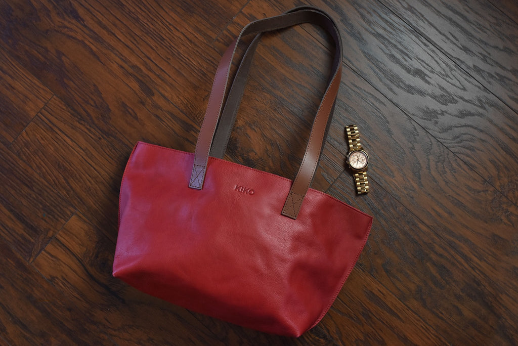 Perfect Leather Tote Red