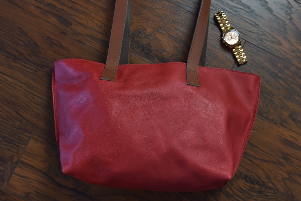 Perfect Leather Tote Red