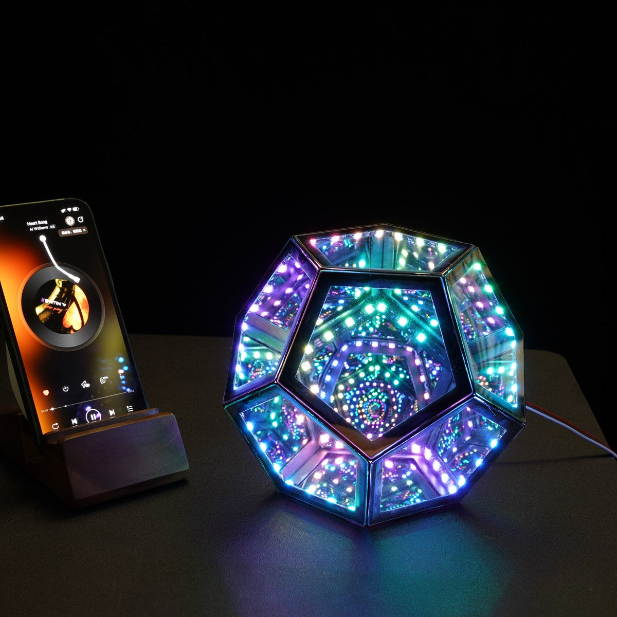 Infinity Dodecahedron Magic Table Lamp - RGB LED
