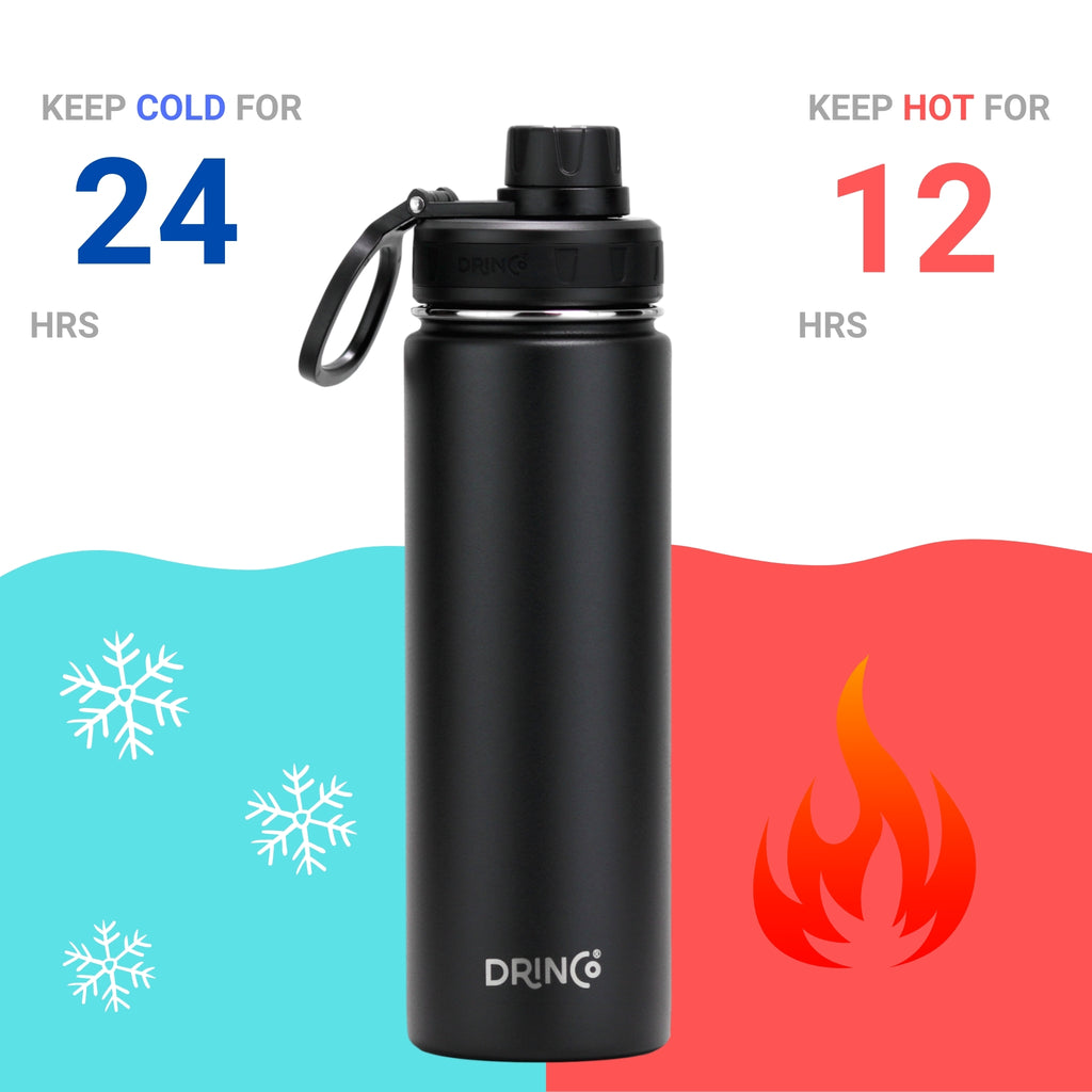 DRINCO® 22oz Stainless Steel Water Bottle - Black