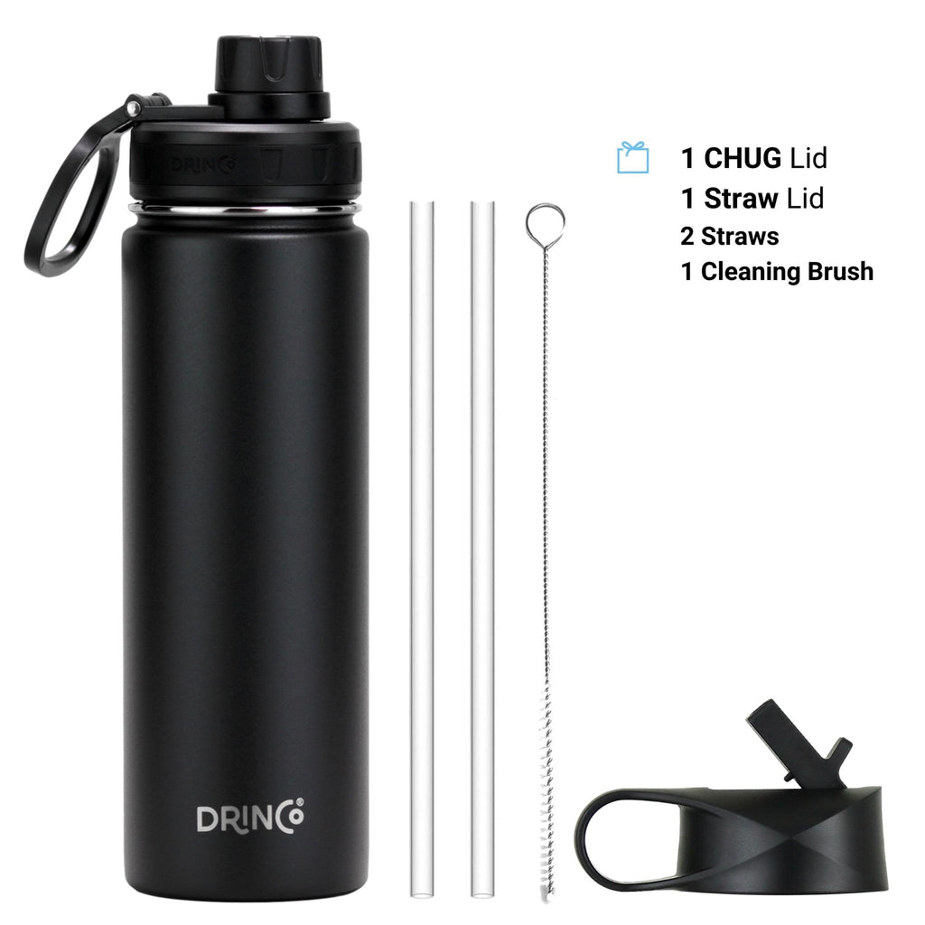 DRINCO® 22oz Stainless Steel Water Bottle - Black